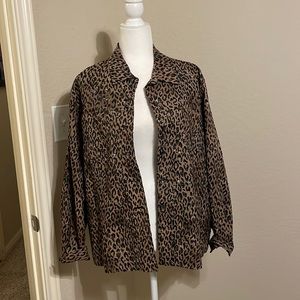 Chico’s - lightweight sequin jacket; lined; black and brown; size 2